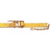 4" X 30' Ratchet Strap Assembly W/ Chain Anchor and Hook - 5,400 LB WLL